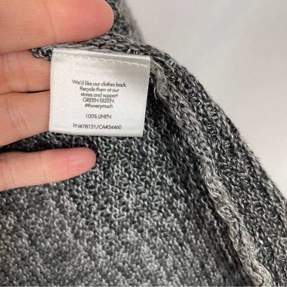 Eileen Fisher 100% Linen Gray Open Front Sweater size Small *B0039 - Picture 4 of 6